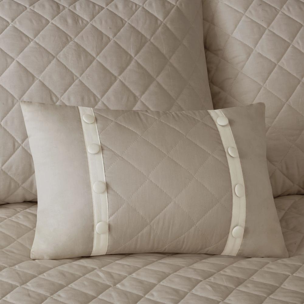 4 Piece Cotton Reversible Tailored Bedspread Set. Picture 1