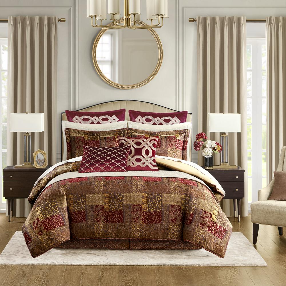 4 Piece Red Comforter Set. Picture 3
