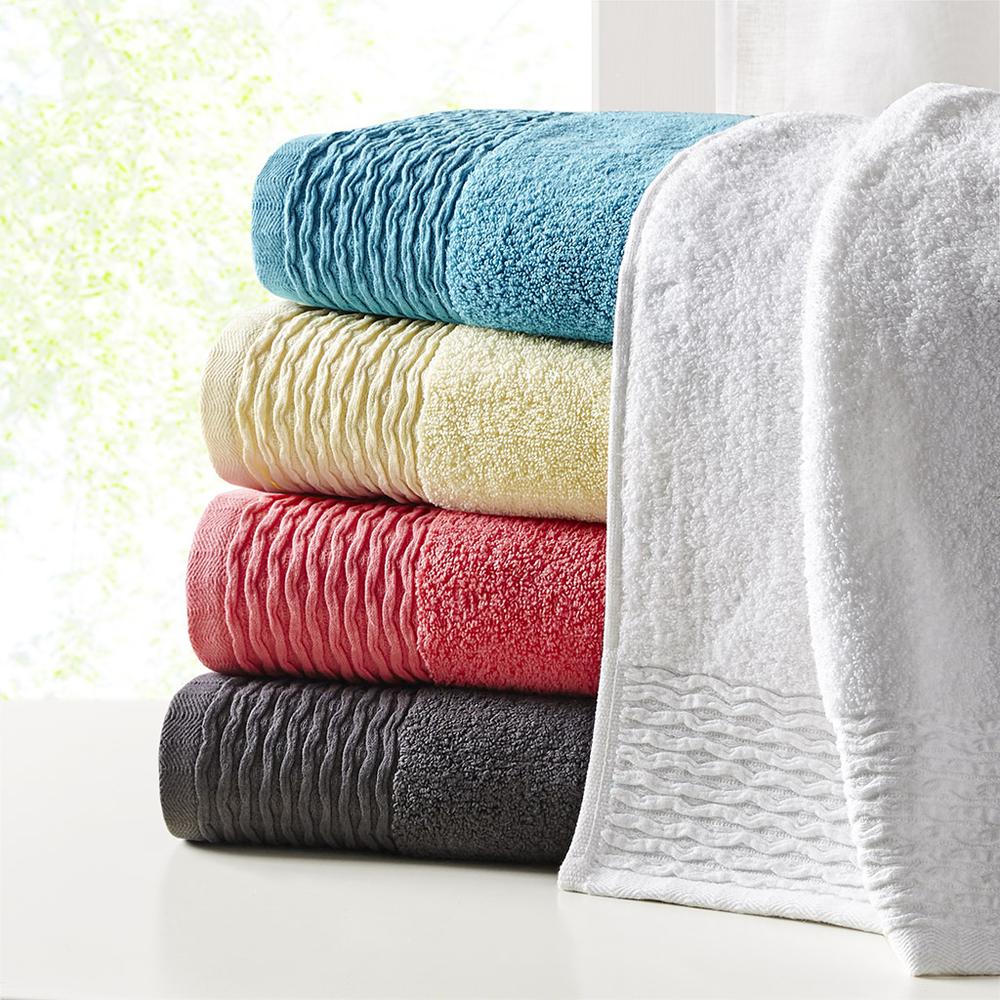 Jacquard Wavy Border Zero Twist Antimicrobial Cotton Towel Set. Picture 3