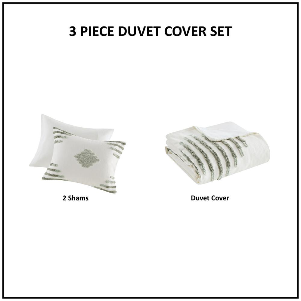 3 Piece Cotton Blend Chenille Duvet Cover Set. Picture 5