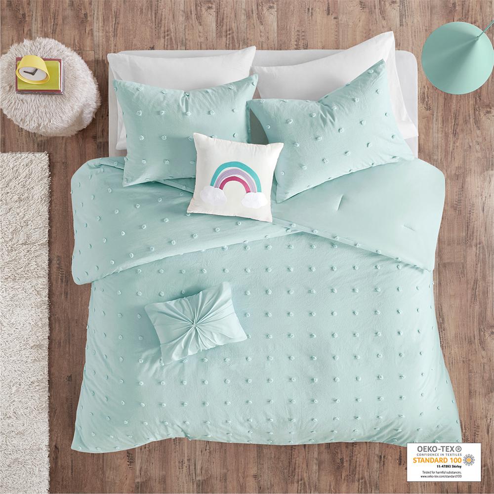 Cotton Jacquard Pom Pom Comforter Set. Picture 4