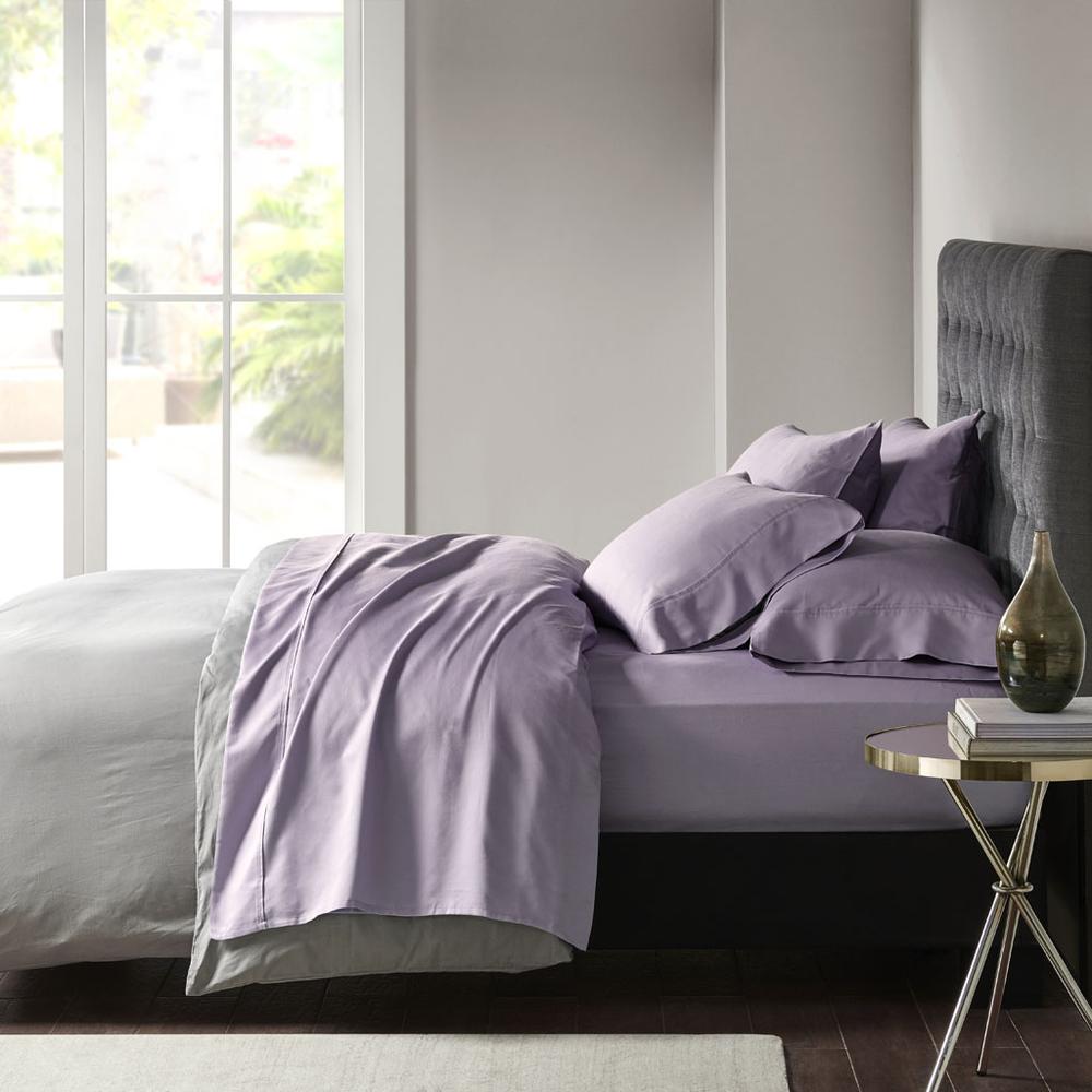 56% Cotton 44% Polyester 6pcs Solid Sheet Set, by the Belen Kox Purple. Picture 2