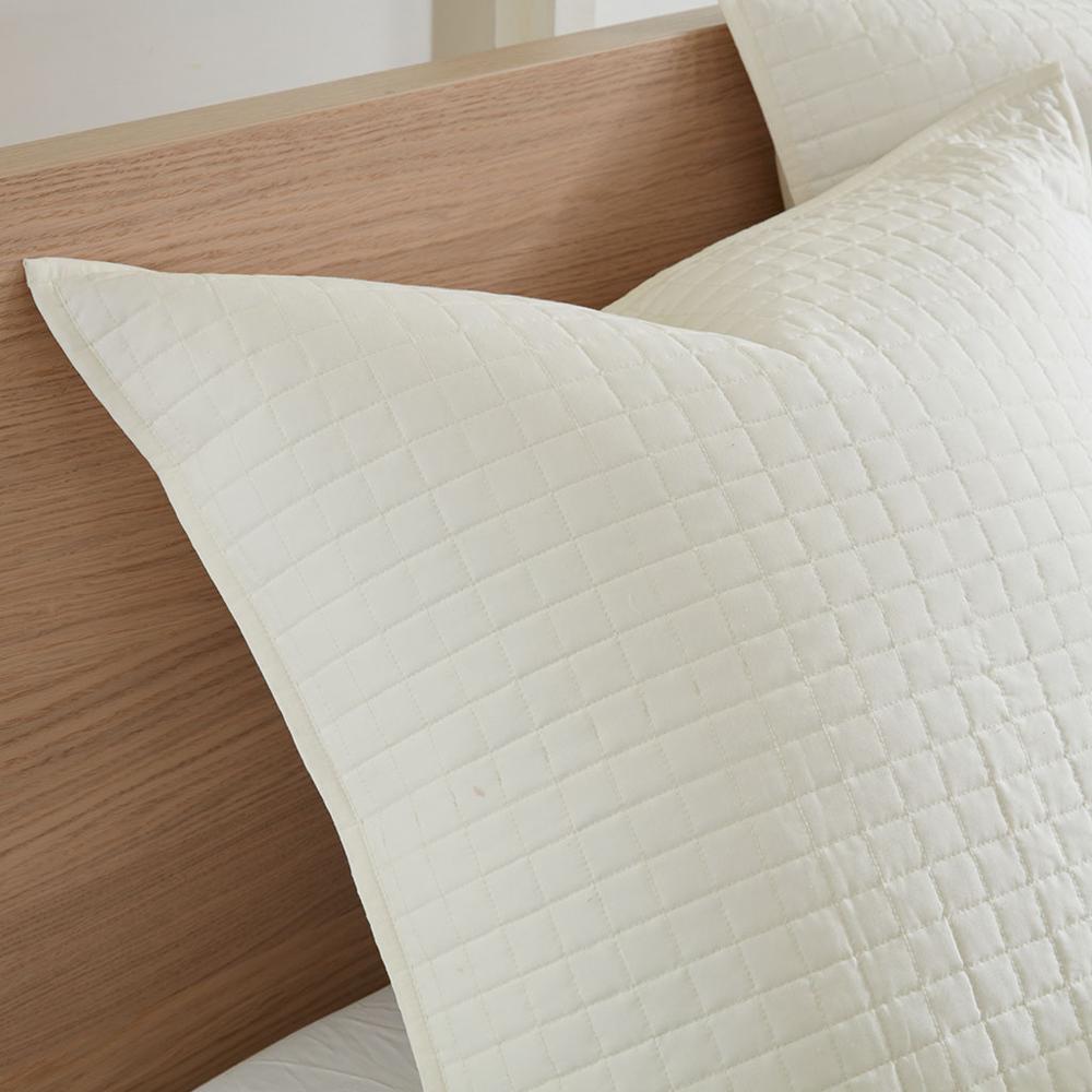 5 Piece Cotton Jacquard Comforter Set Ivory. Picture 3