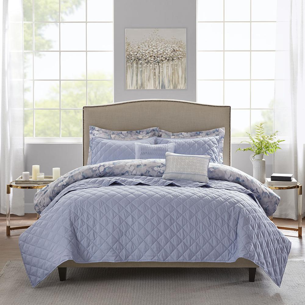 100% Polyester Microfiber 8pcs Printed Seersucker Comforter and Coverlet Set Collection,MP10-6157. Picture 9