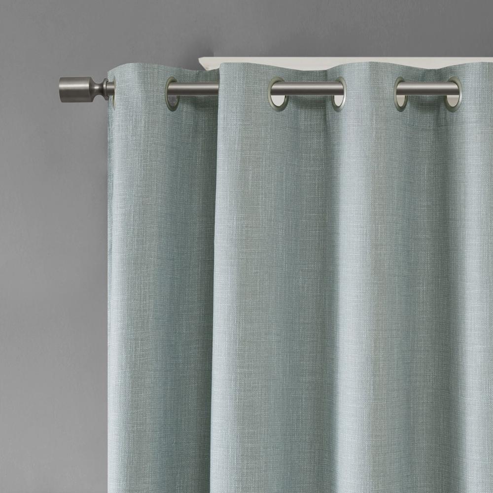 Printed Heathered Blackout Grommet Top Curtain Panel. Picture 1