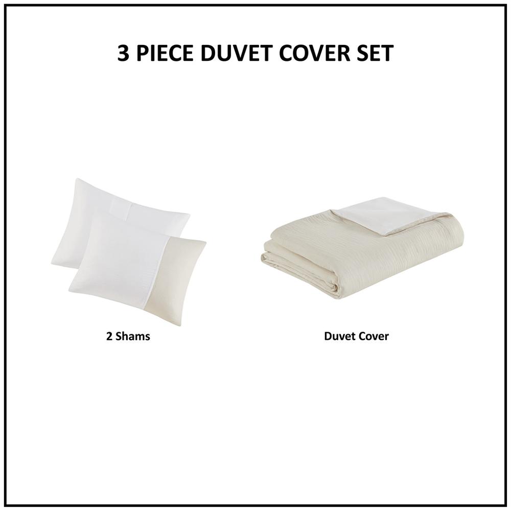 3 Piece Gauze Oversized Duvet Cover Set. Picture 2
