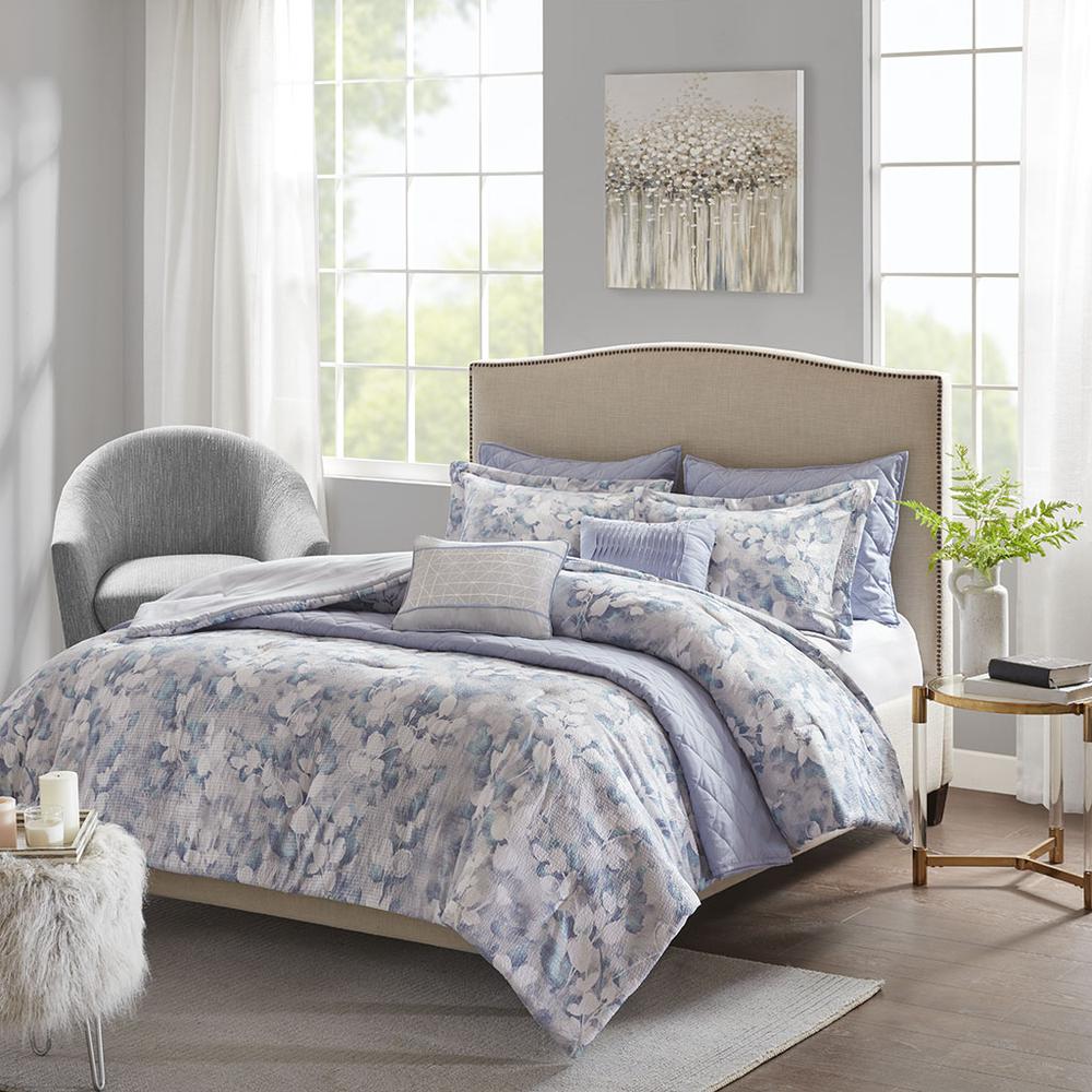100% Polyester Microfiber 8pcs Printed Seersucker Comforter and Coverlet Set Collection,MP10-6158. Picture 2
