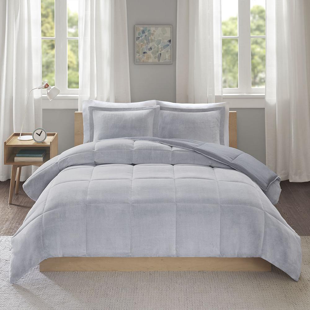 100% Polyester Microfiber Back Printed Velour to Chambray Comforter Set,ID10-1497. Picture 3