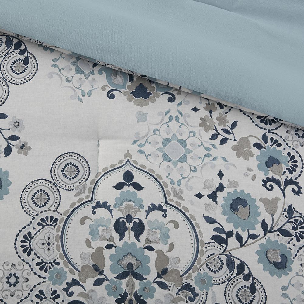 3 Piece Floral Printed Cotton Comforter Set. Picture 5