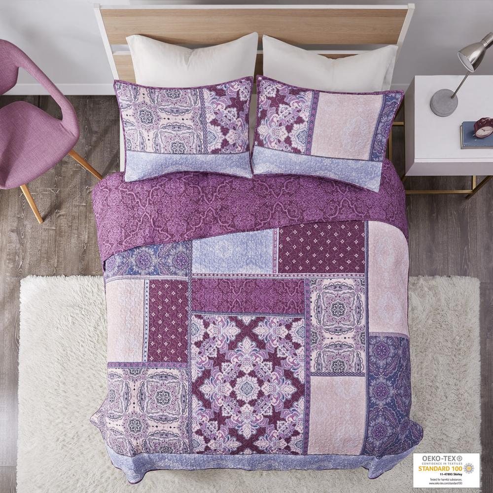100% Cotton Printed Reversible Coverlet Set,ID13-1851. Picture 2
