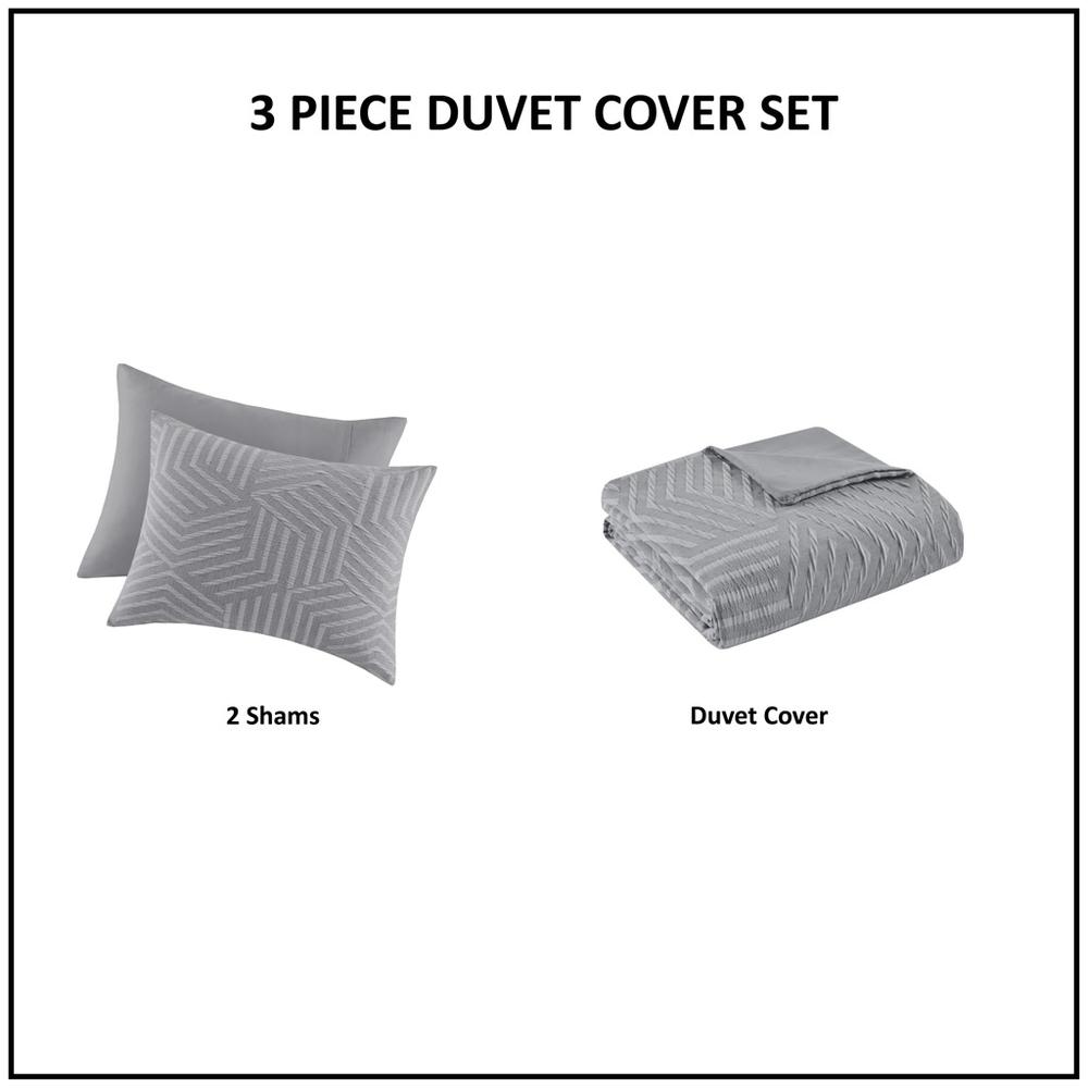 3 Piece Matelasse Jacquard Duvet Cover Set. Picture 5