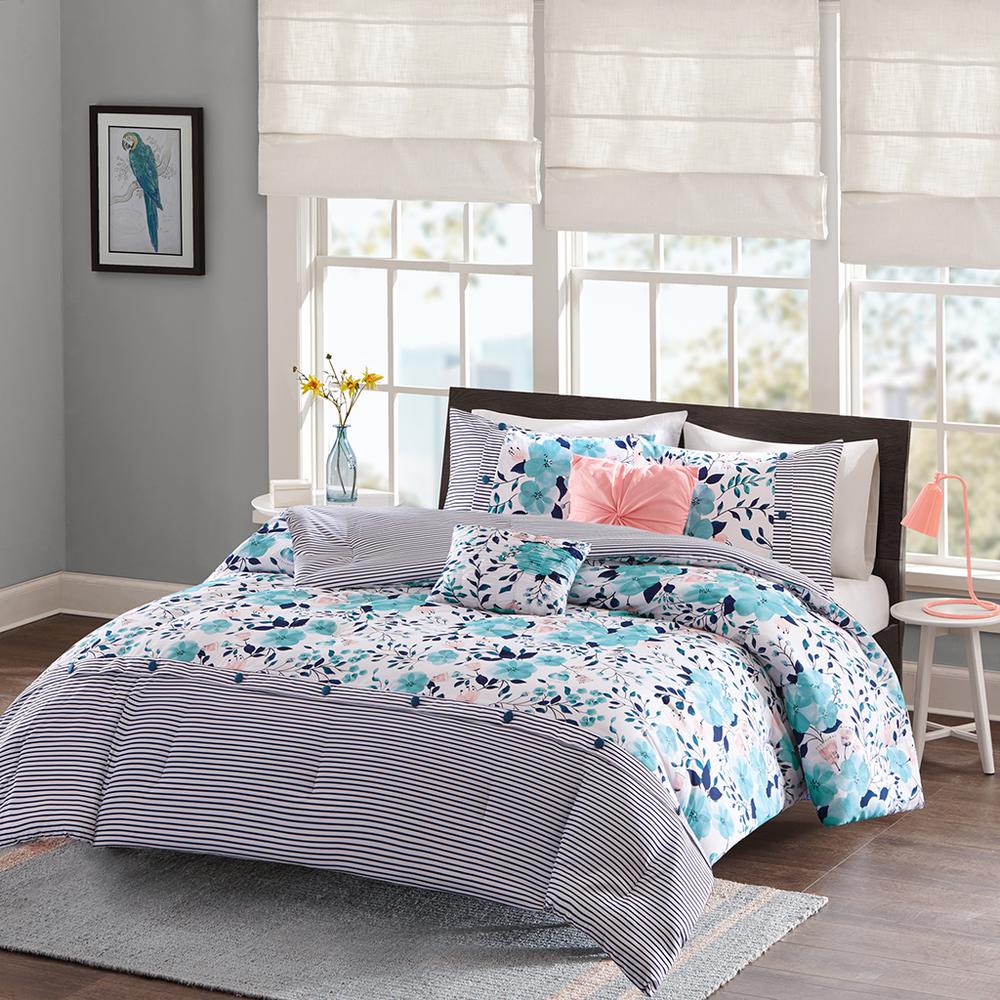 100% Polyester Microfiber Printed 5 Piece Comforter Set,ID10-932. Picture 1