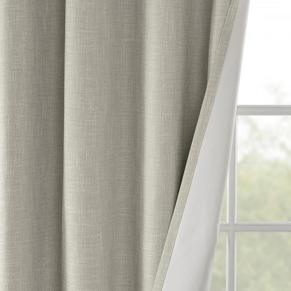 Printed Heathered Blackout Grommet Top Curtain Panel. Picture 5