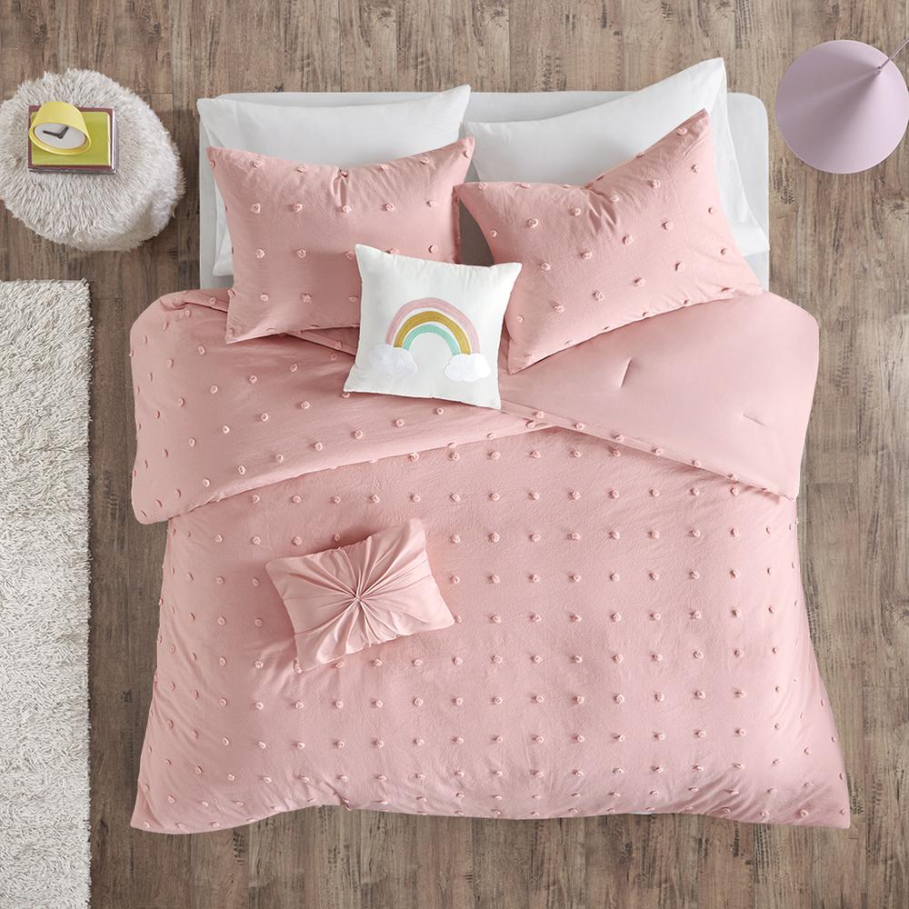 100% Cotton Jacquard Pom Pom 5pcs Comforter Set,UHK10-0123. Picture 2