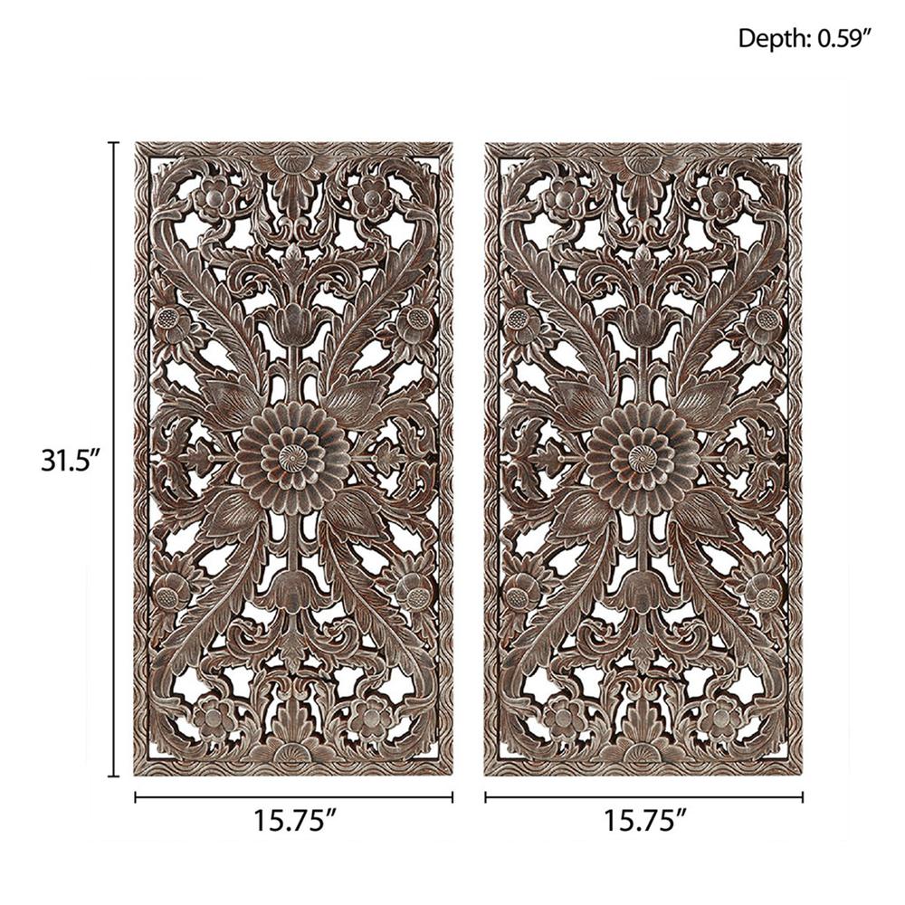 Carved Wall Panel 2 Piece Set, MP95B-0263. Picture 14