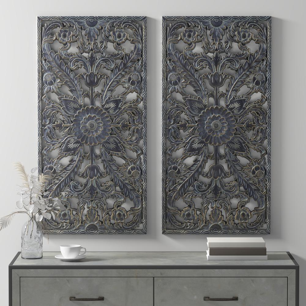 Carved Wall Panel 2 Piece Set, MP95B-0264. Picture 15