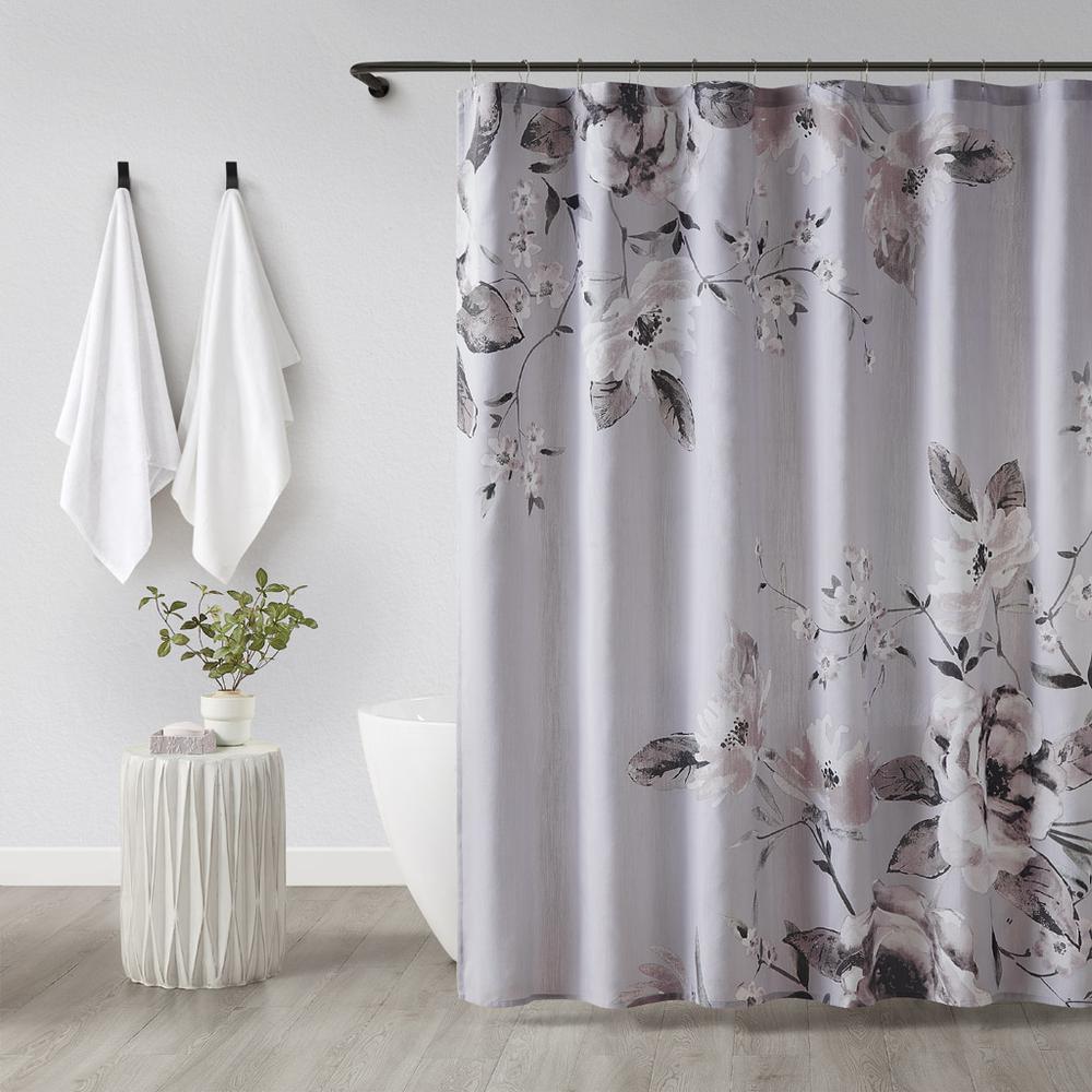 Floral Printed Cotton Shower Curtain. Picture 4