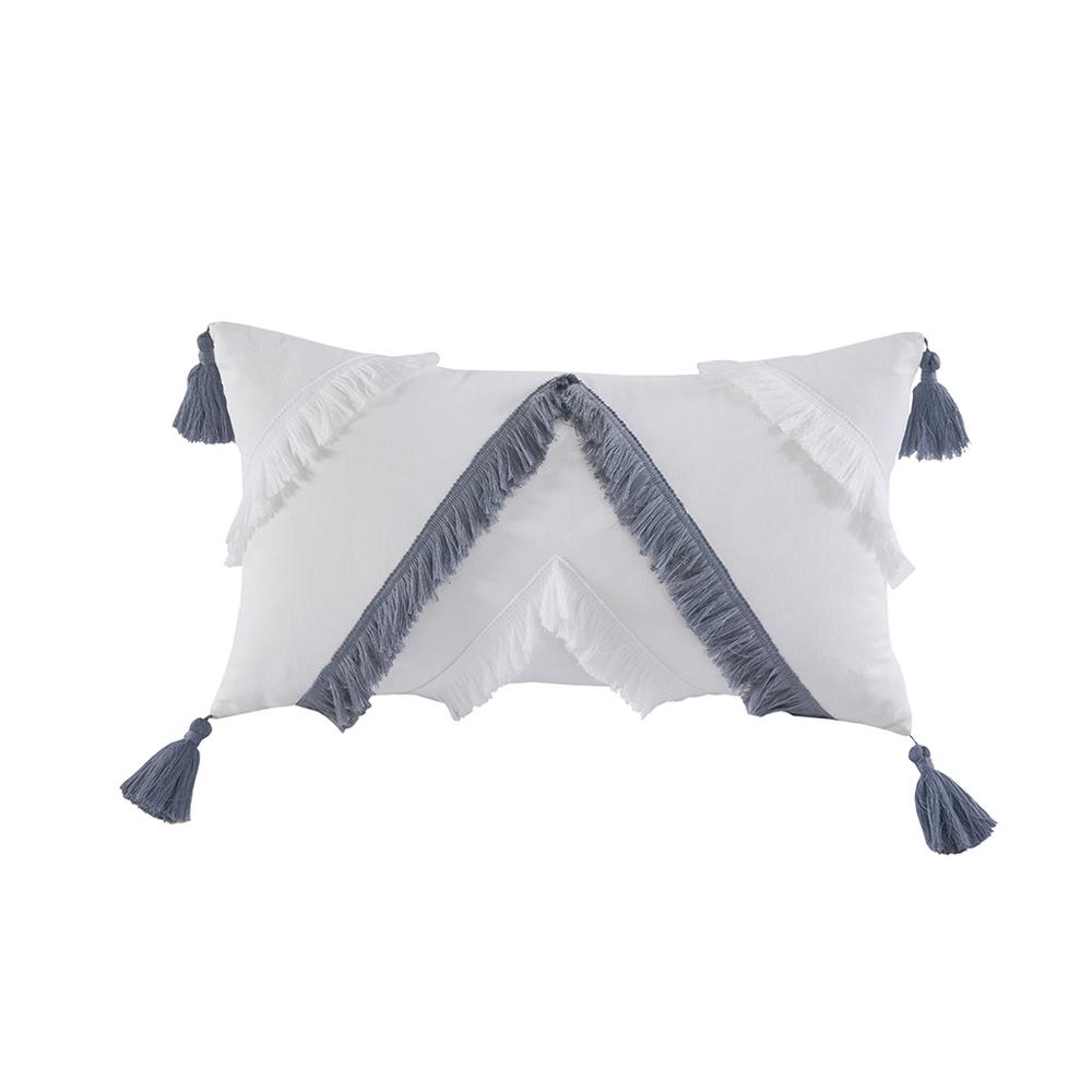 Cotton Oblong Pillow with tassels. Picture 4