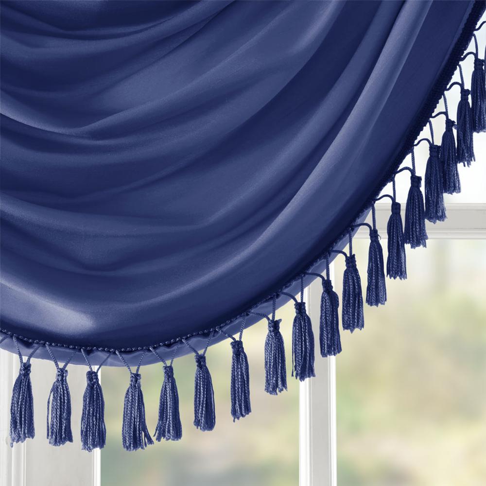 Faux Silk Waterfall Embellished Valance. Picture 5