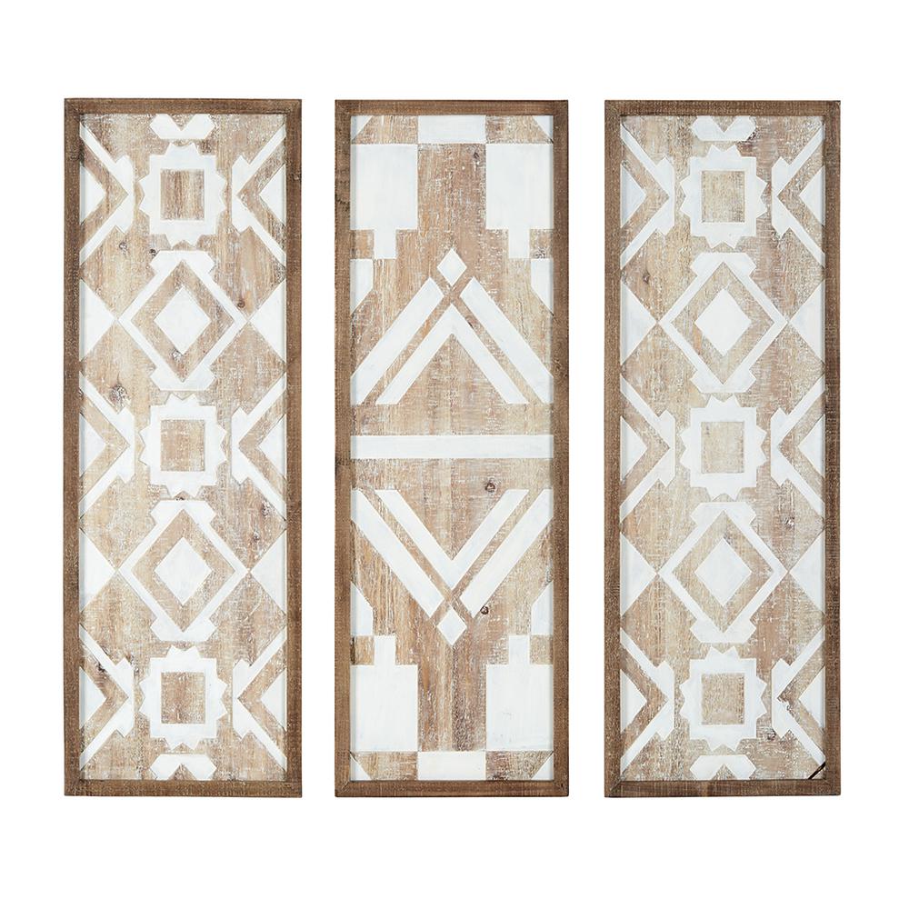 Printed Wood Wall Decoration Set of 3. Picture 1