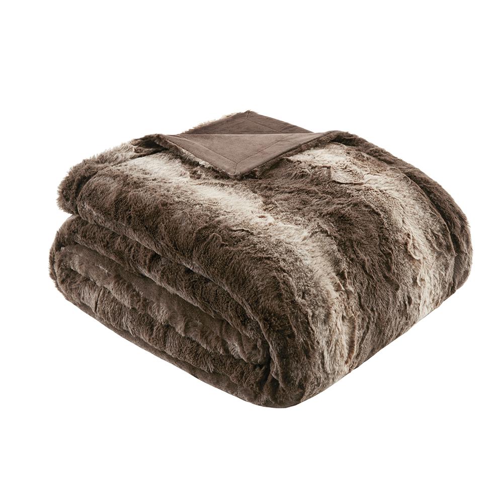 Faux Fur Oversized Bed Throw. Picture 3