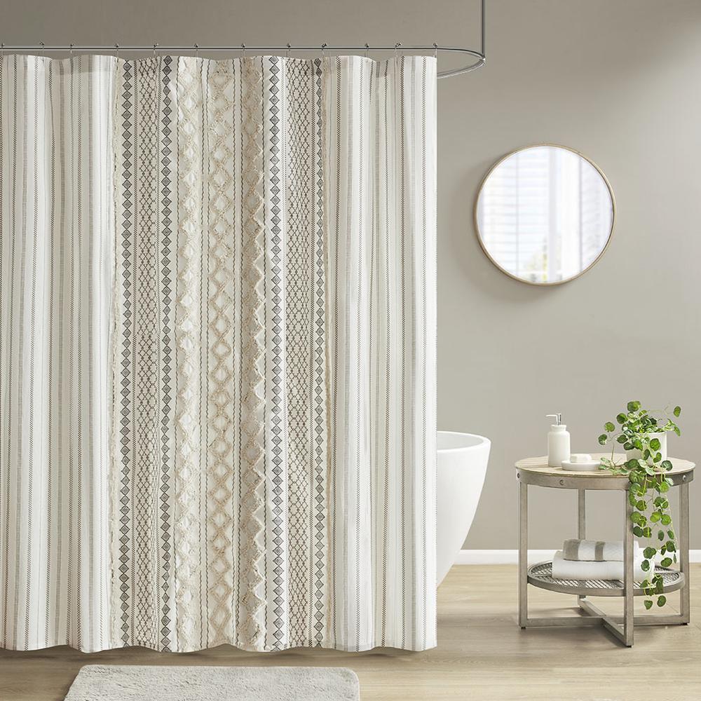 Cotton Printed Shower Curtain with Chenille. Picture 4