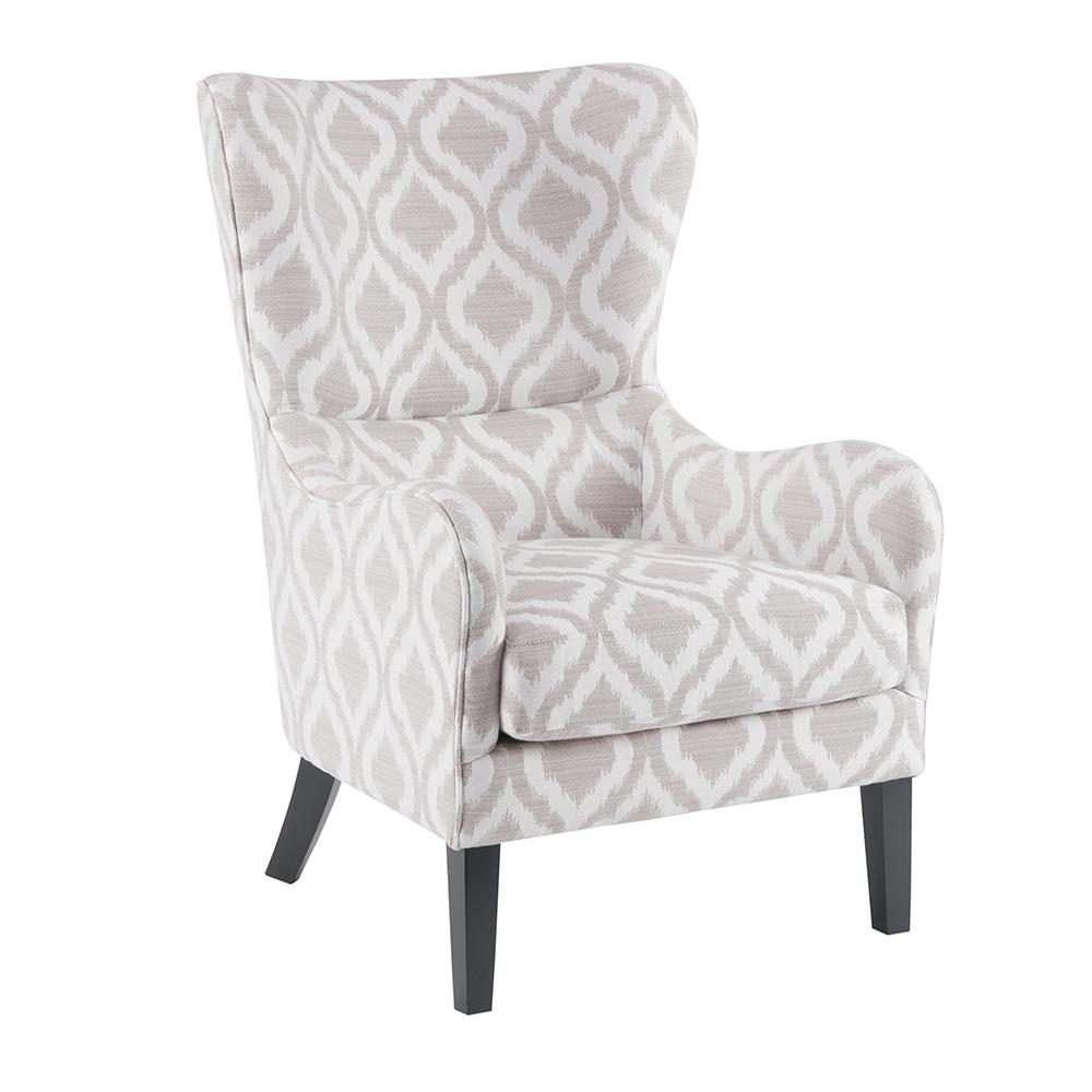 Moda Wingback Accent Chair in Grey/White, Belen Kox. Picture 1