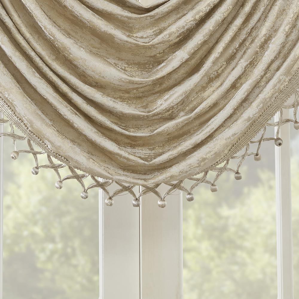 100% Polyester Microfiber Jacquard Lined Window Valance. Picture 4