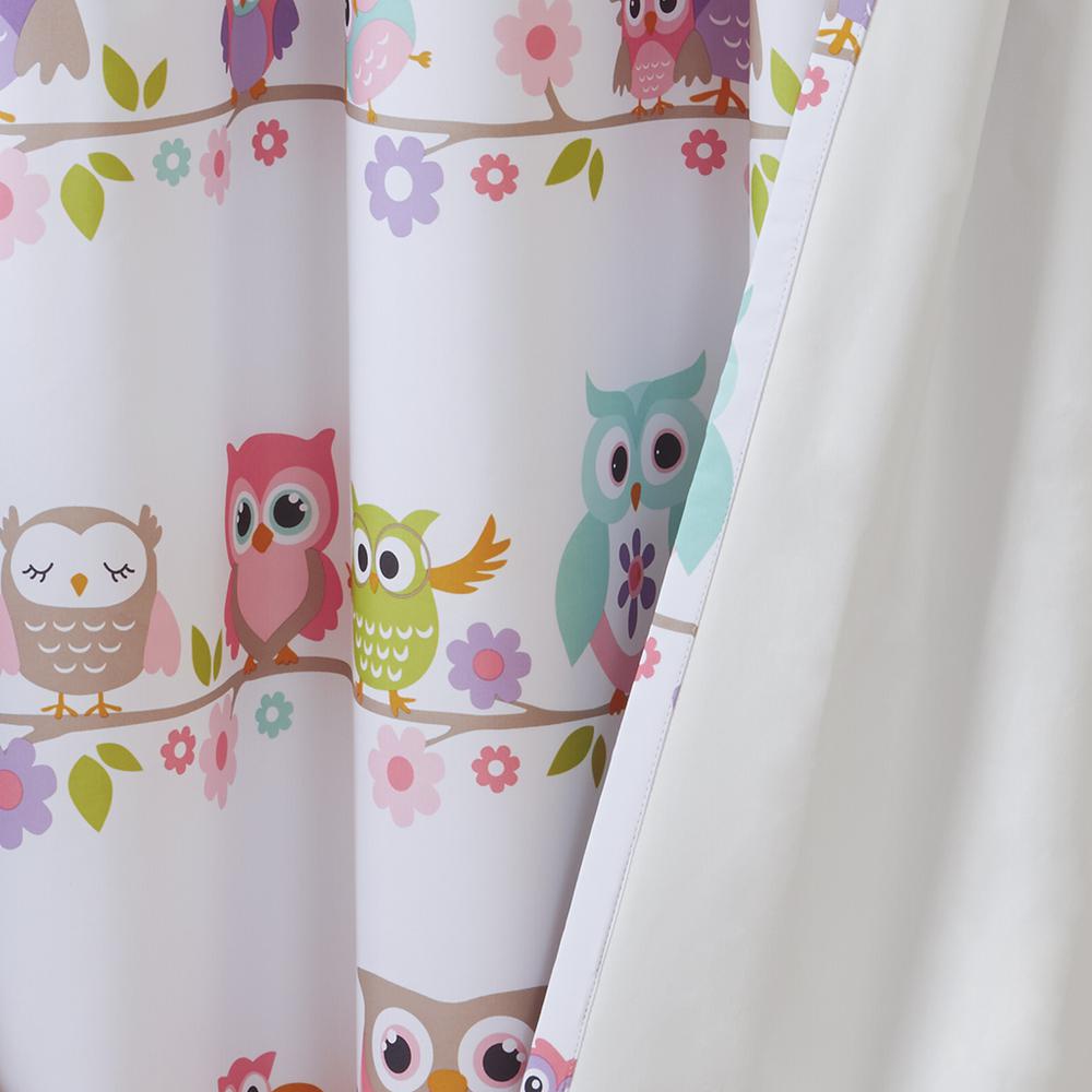 Owl Printed Blackout Curtain Panel. Picture 1