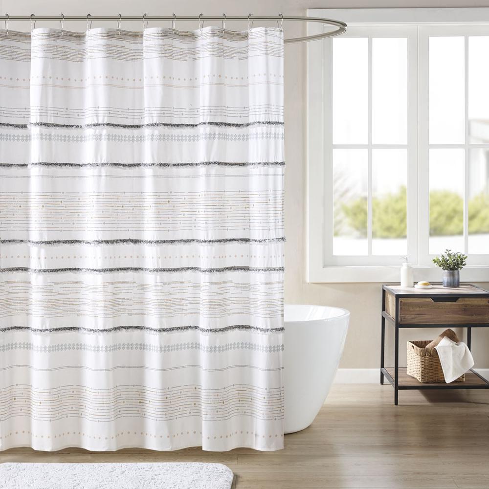 Cotton Printed Shower Curtain with Trims. Picture 4