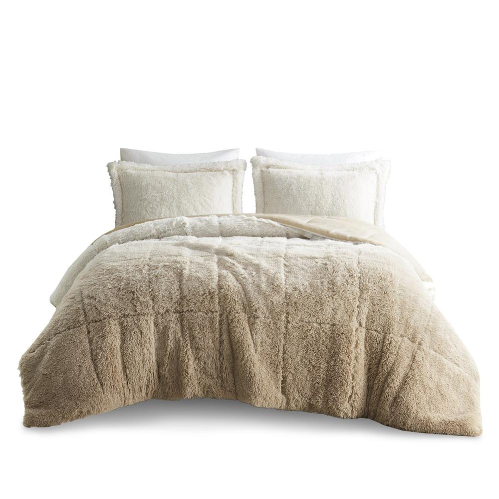 Ombre Shaggy Long Fur Comforter Mini Set. Picture 5