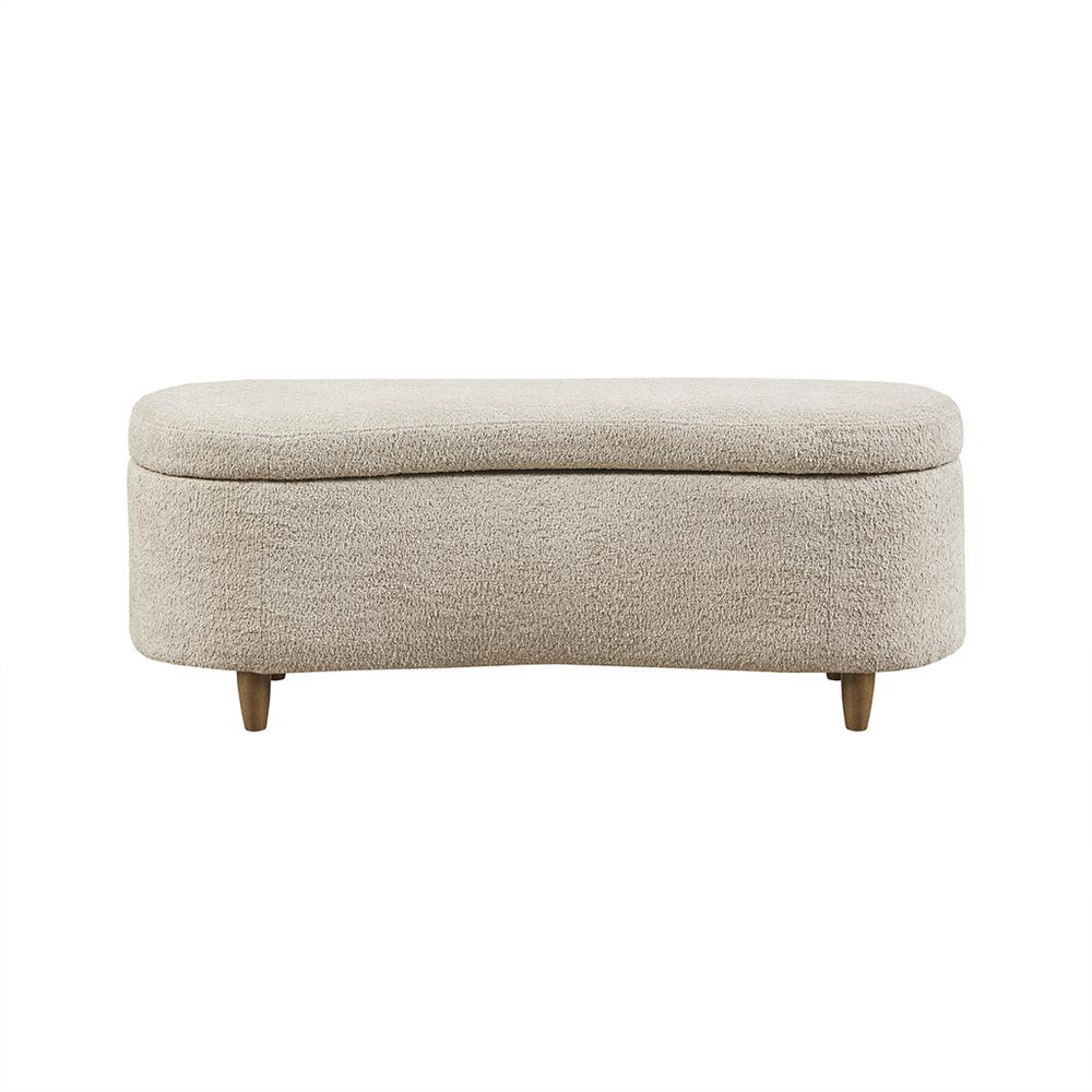 Boucle Flip Top Storage Bench. Picture 1