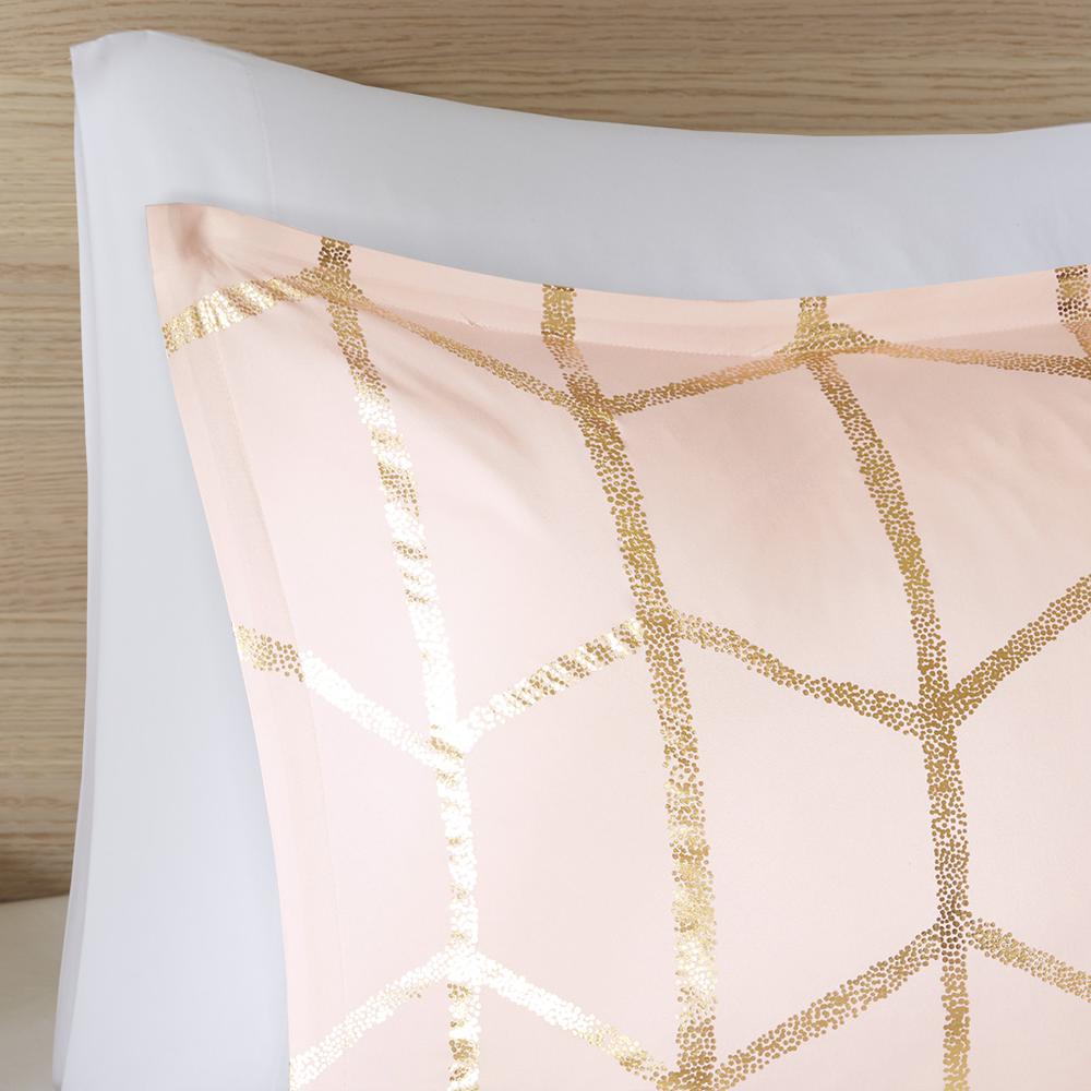 Enchanting Blush and Gold Geometric Comforter Set, Belen Kox. Picture 2