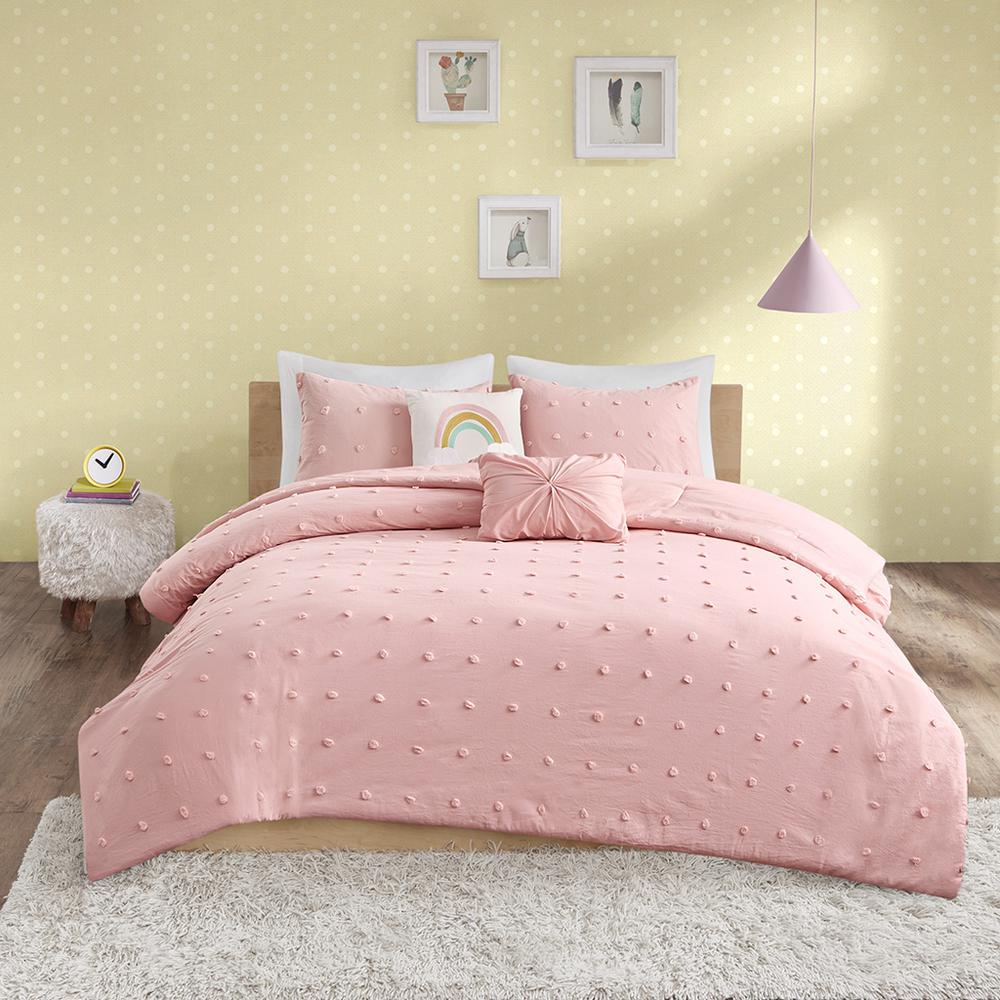100% Cotton Jacquard Pom Pom 5pcs Comforter Set,UHK10-0123. Picture 4