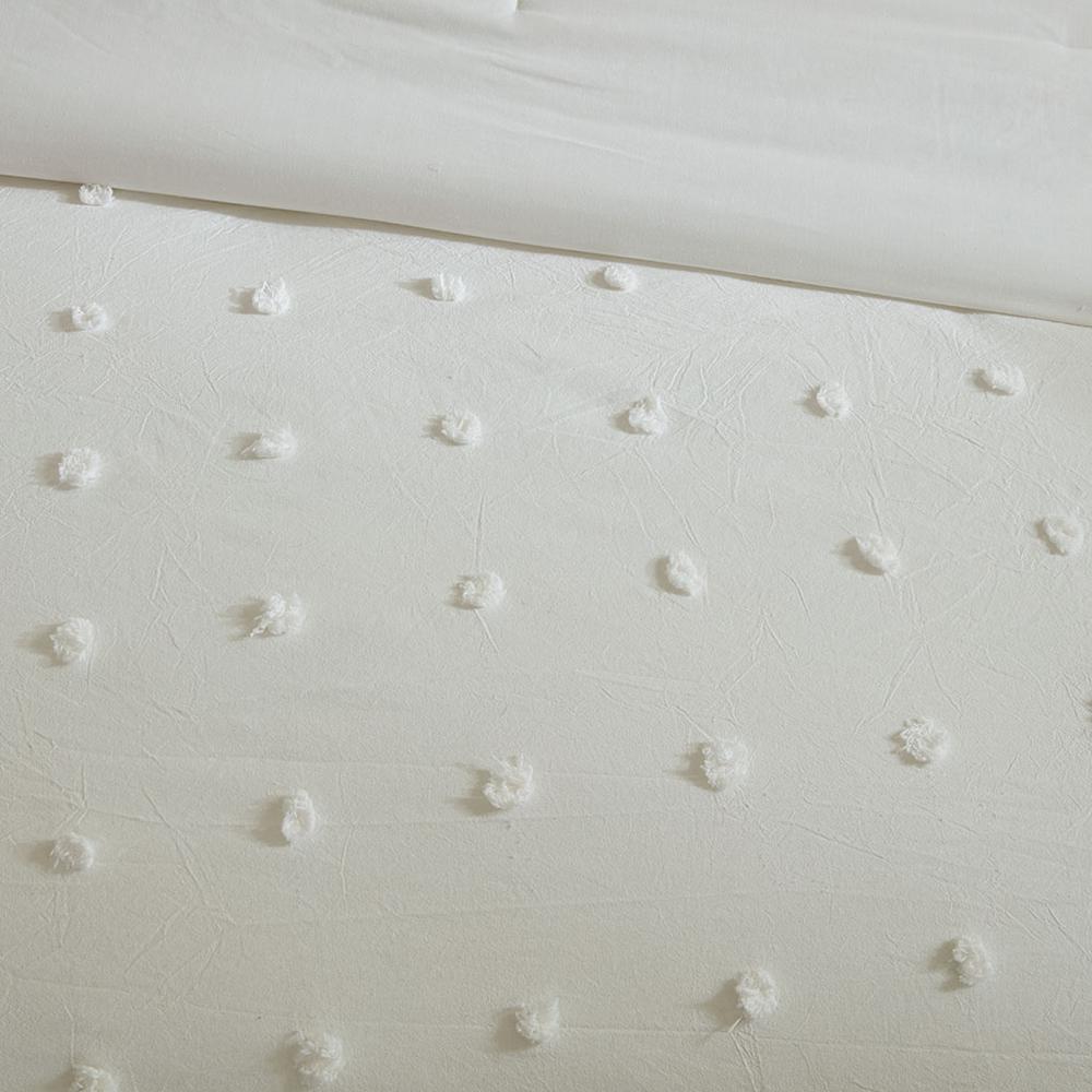 5 Piece Cotton Jacquard Comforter Set Ivory. Picture 7