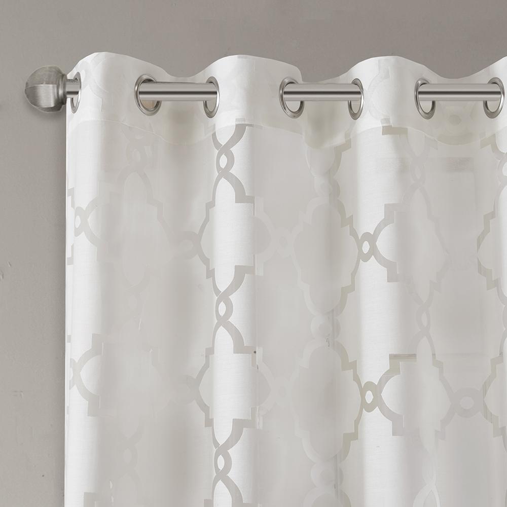 38% polyester 62% Rayon Fretwork Burnout Sheer Panel. Picture 3