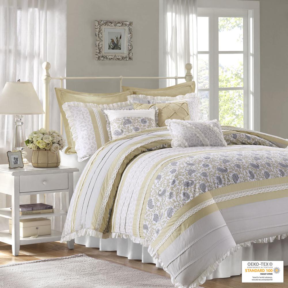 52% Polyester 48% Cotton Percale Printed 9-Piece Comforter Set, Belen Kox. Picture 2