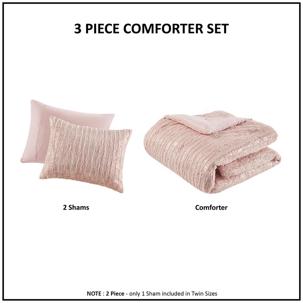 Metallic Print Faux Fur Comforter Set. Picture 5