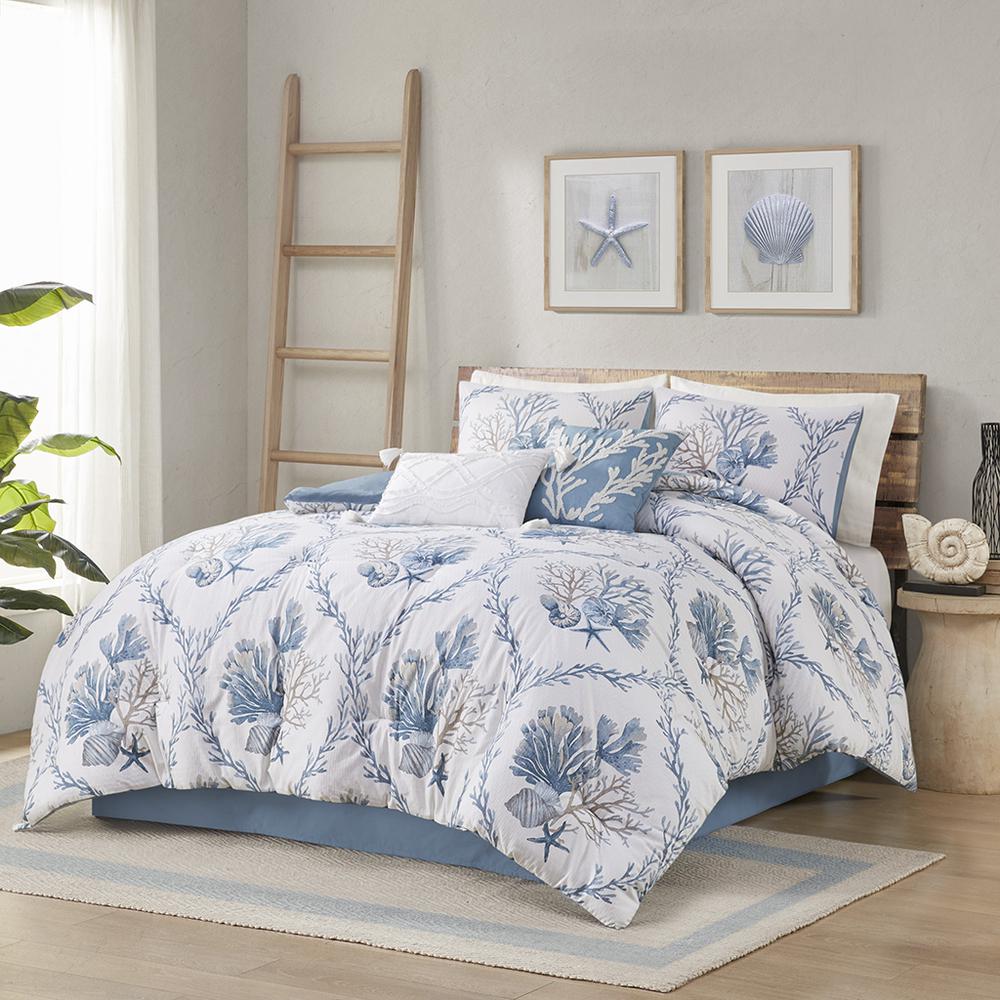 6 Piece Oversized Cotton Comforter Set with Throw Pillows. Picture 4