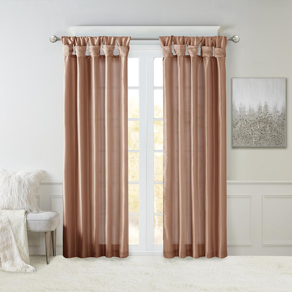 Twist Tab Lined Window Curtain Panel. Picture 4