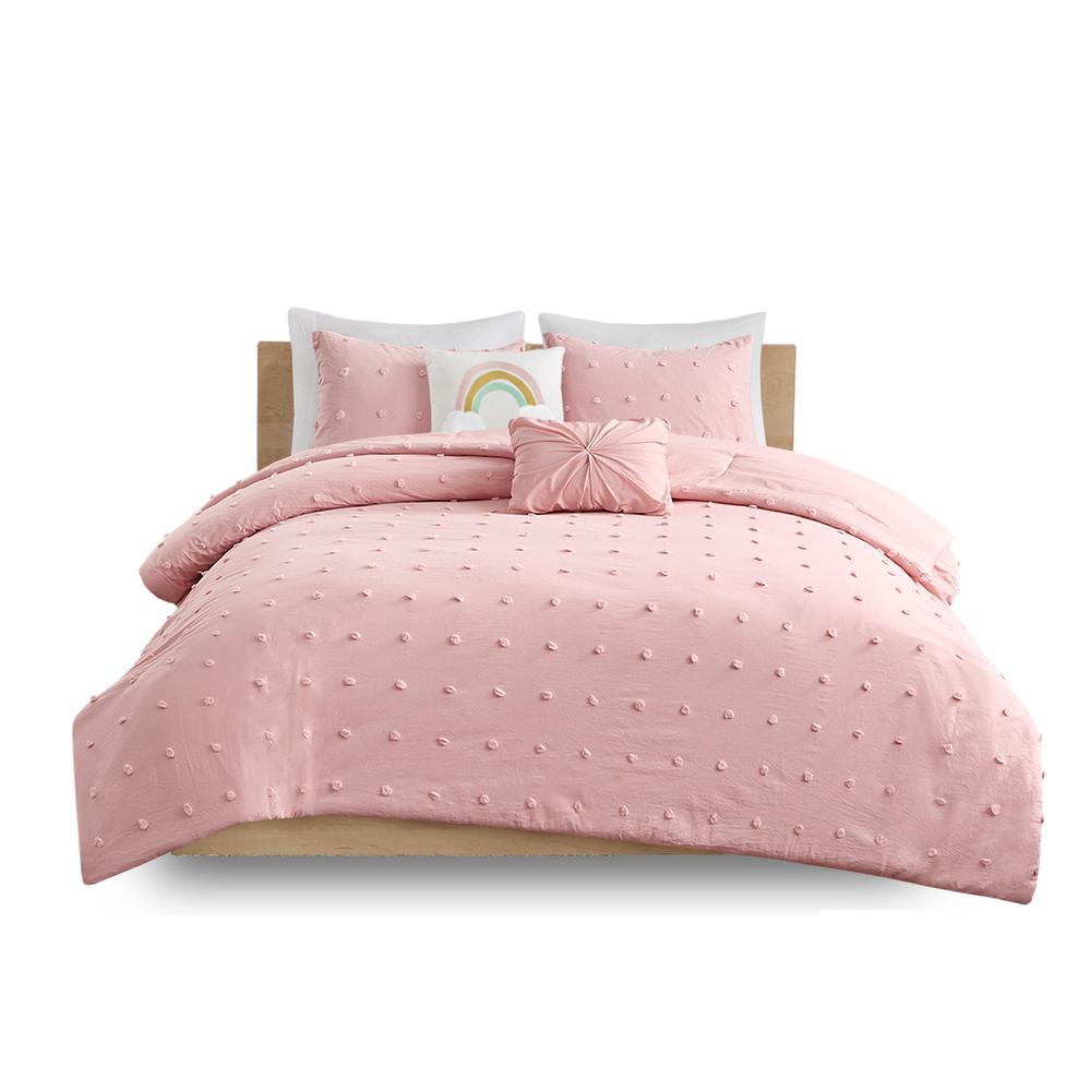 100% Cotton Jacquard Pom Pom 5pcs Comforter Set,UHK10-0123. Picture 1