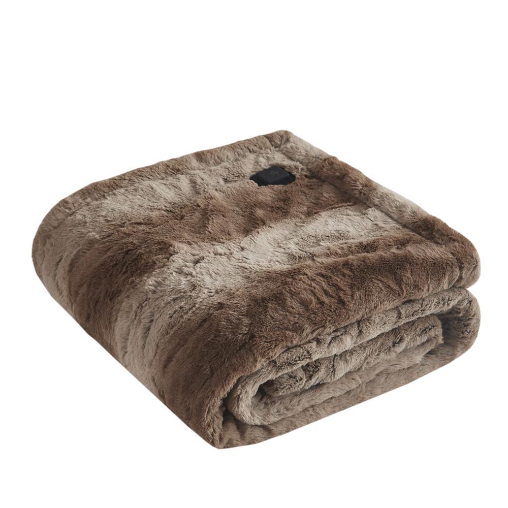 Faux Fur Heated Wrap with Built-in Controller. Picture 4