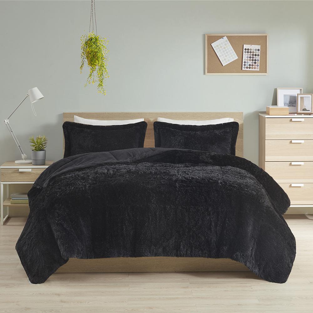 Shaggy Long Fur Comforter Mini Set. Picture 2