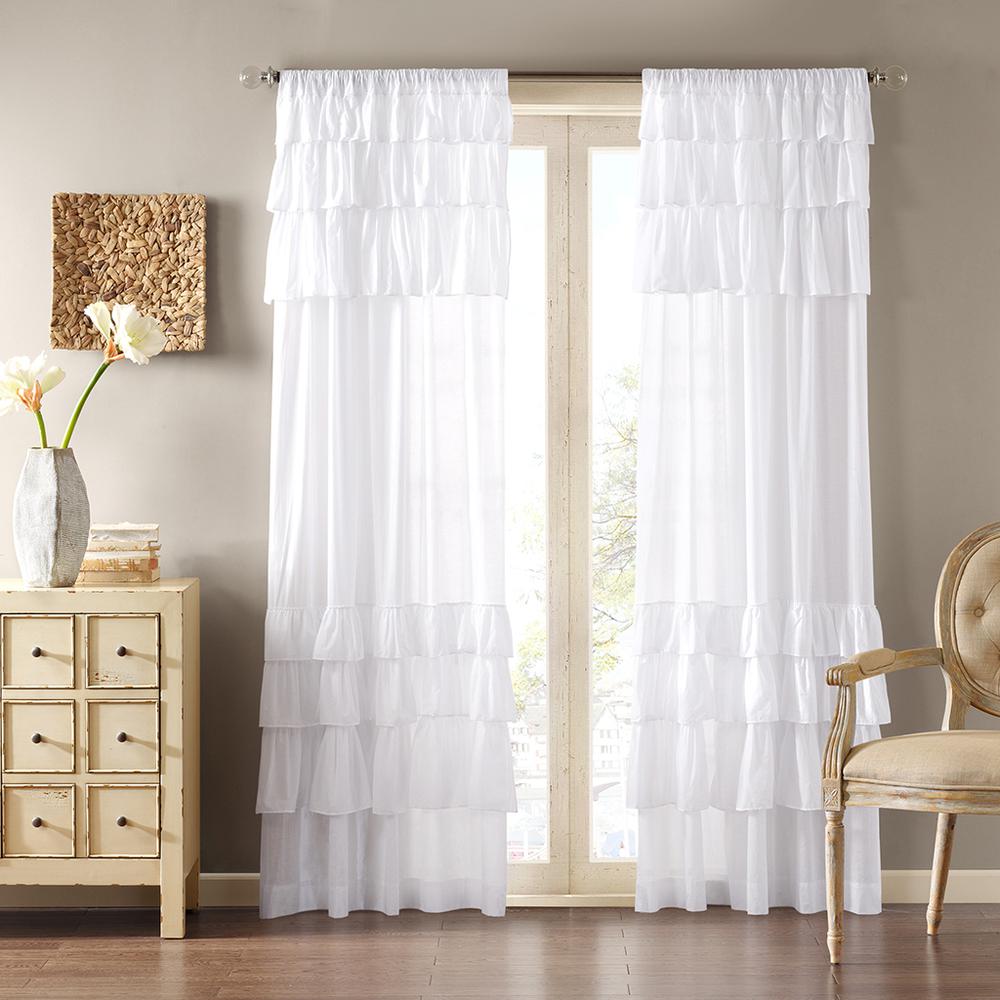 Cotton Oversized Ruffle Curtain Panel. Picture 1