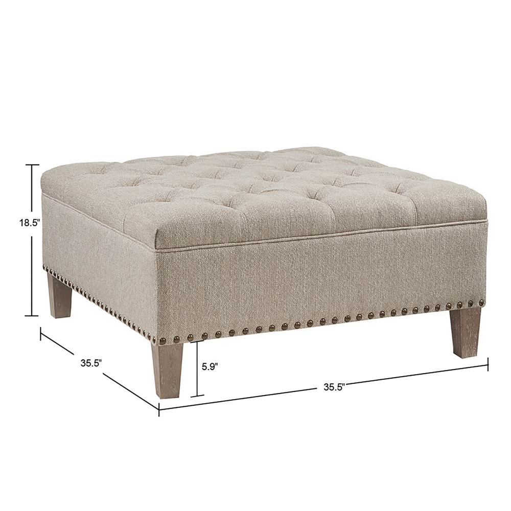 Tufted Square Cocktail Ottoman. Picture 1