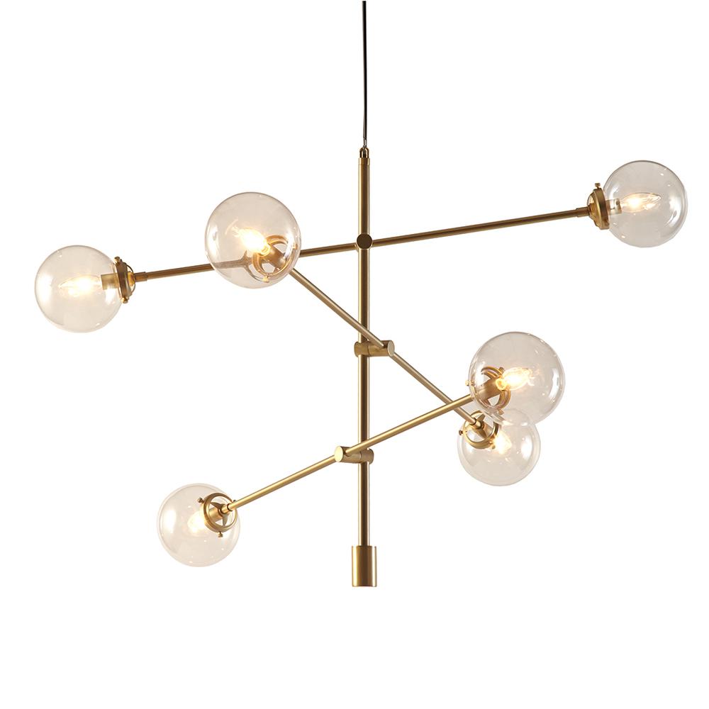 6-Globe Light Architectural Metal Chandelier. Picture 1