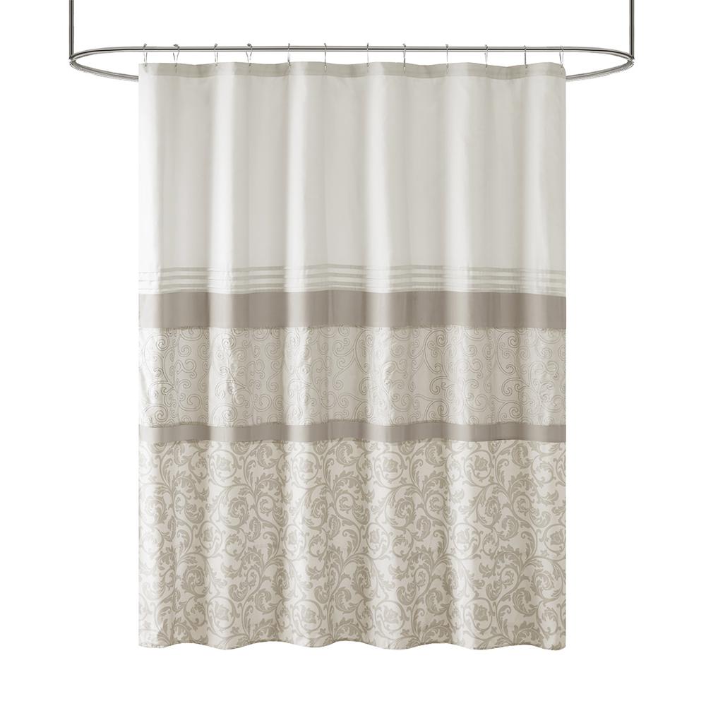 Printed and Embroidered Shower Curtain. Picture 5