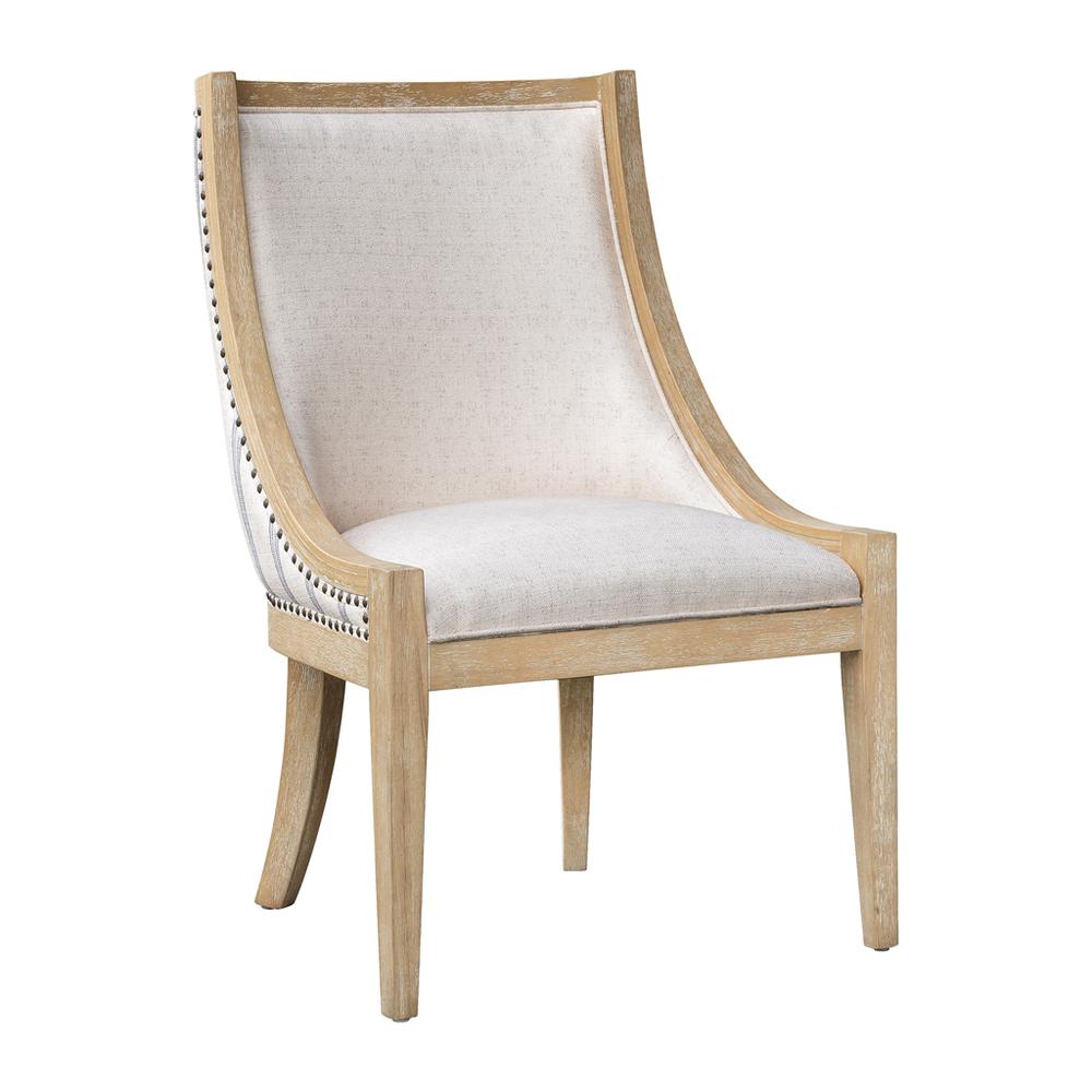Upholstered Dining Chair with Nailhead Trim. Picture 1