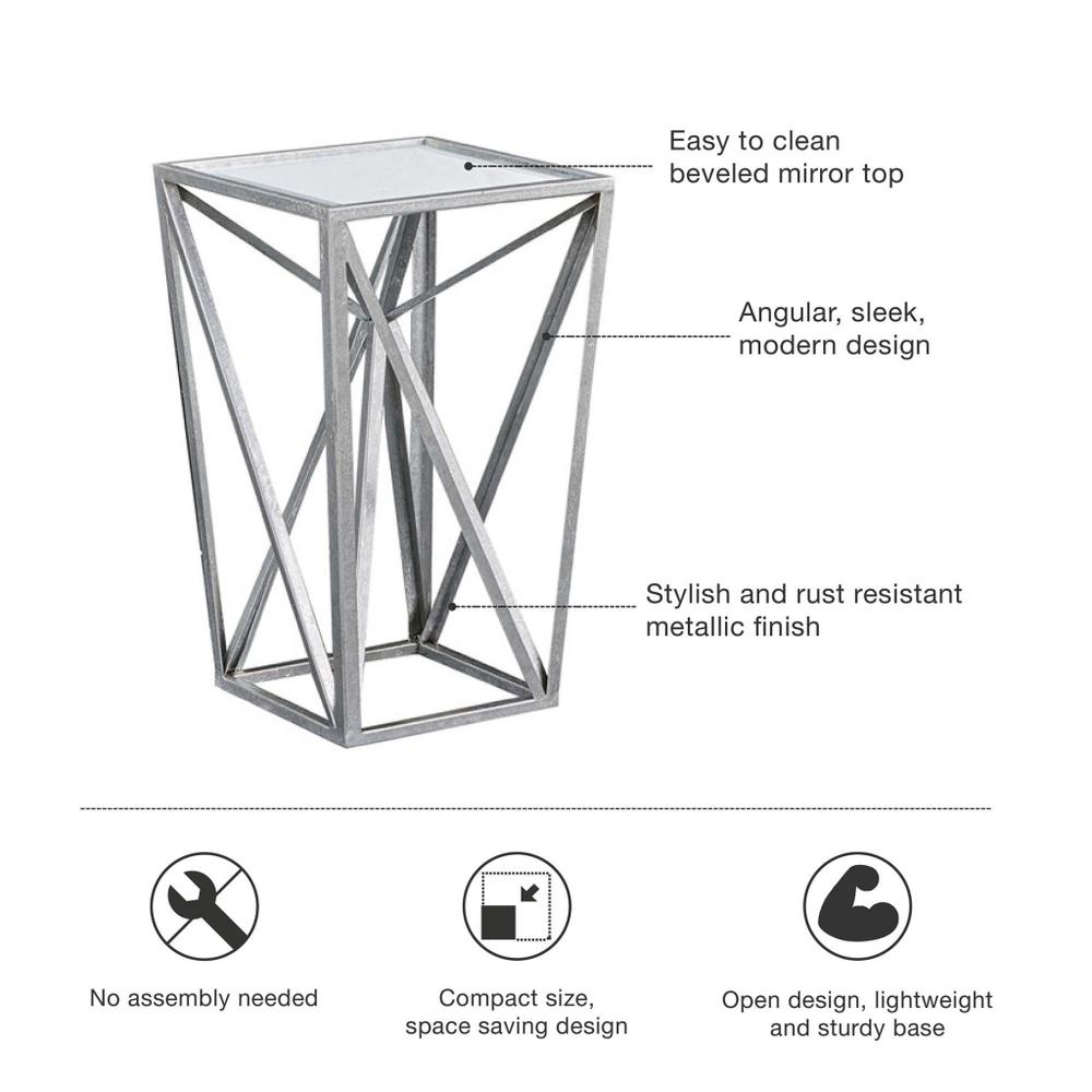 Angular Mirror Accent Table. Picture 5