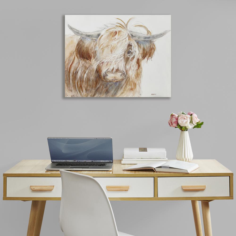 Hand Embellished Highland Bull Canvas Wall Art. Picture 2